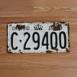 Expired Ontario License Plate 1958 C29400